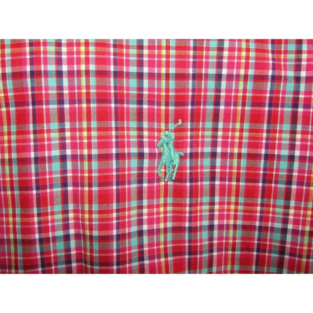 Ralph Lauren Classic Fit Plaid Short Sleeve Button Down Shirt‎ Mens XL